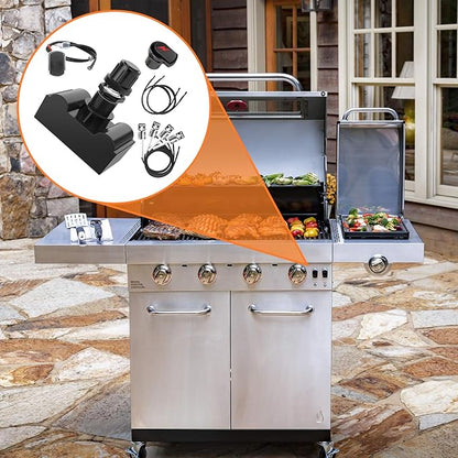 BQMAX 5 Outlets Ignition for Charbroil Grill Igniter Replacement, G511-0055-W1 Electronic Ignition Module and 2 Push Grill Igniters Button with Wires for Charbroil Surefire Ignition Systems