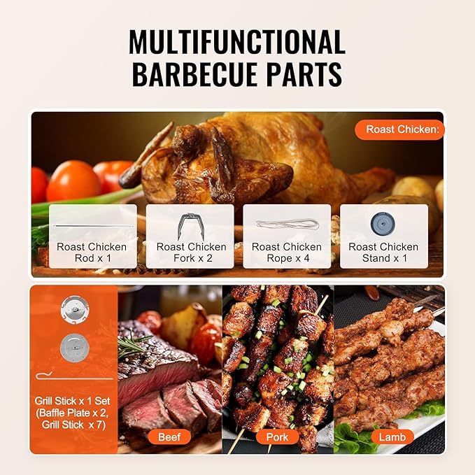 VEVOR Shawarma Grill Machine, Chicken Shawarma Cooker Machine Countertop, Electric Stainless Steel Broiler Gyro Rotisserie Oven Doner Kebab Machine, for Home Restaurant Kitchen Parties