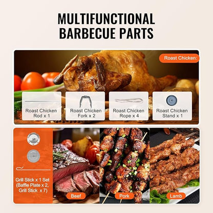 VEVOR Shawarma Grill Machine, Chicken Shawarma Cooker Machine Countertop, Electric Stainless Steel Broiler Gyro Rotisserie Oven Doner Kebab Machine, for Home Restaurant Kitchen Parties