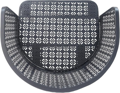 Christopher Knight Home Set of 2 Rivera Patio Iron Frame Dining Chairs, Geometric-Carved Pattern Round Backrest, Armchair for Kitchen, Restaurant, Garden, Balcony, Porch, Backyard, Poolside, Black