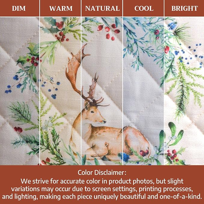 Maison d' Hermine Pot Holders 100% Cotton Potholders (8" x 8", Pack of 1) | Heat Resistant Hot Pads with Loop BBQ Cooking Baking Hotel Kitchen Handling Hot Pans Thanksgiving Christmas - Holly Time