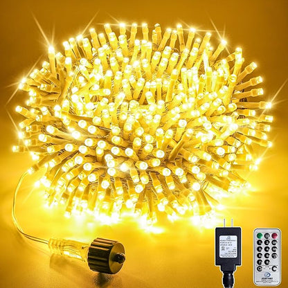 Soagrc132FT 400 LED Warm White String Lights, 8 Modes Fairy Lights with Timer, Waterproof & Durable Indoor Outdoor Decor for Garden, Patio, Party