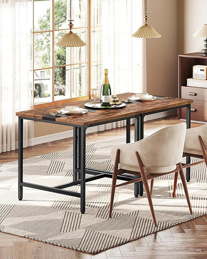 CHOEZON Square Kitchen Dining Table, 29.5'' Dining Table, Small Dining Tables, Writing Desk, Coffee Tables, for Restaurant, Living Room, Apartment, Rustic Brown and Black TCZ02BF