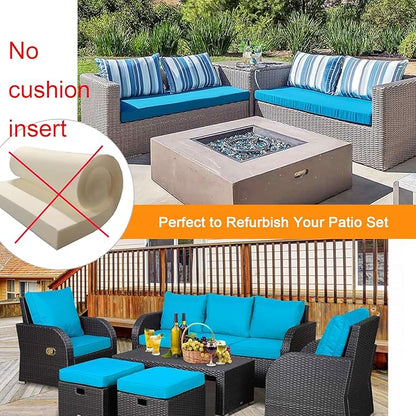 NettyPro Patio Bench Swing Loveseat Cushion Covers 48 Inch, Outdoor Furniture Cushion Slipcovers with Zipper, Water Resistant UV Protection, Replacement Cover Only