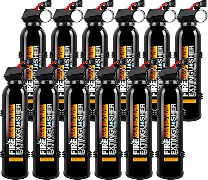 Fire Extinguishers with Mount Bracket - 12 Pack Small Portable Fire Extinguisher for Home, Kitchen, Car, Boat, RV, Vehicle - 620ml Water-Based Fire Extinguisher for Class A, B, C, K Fire