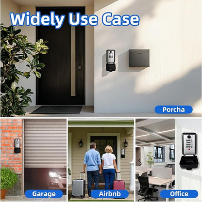 FortiVault Key Lock Box for Outside, 12 Digit Combination Lock Box for Keys with Code, Wall Mounted Weatherproof Key Lockbox, Large Capacity Secure Key Safe for Home, Realtor, Airbnb, Garage