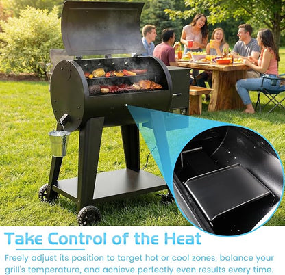 Heat Diffuser for Pit Boss, 8GA Flame Tamer for Pit Boss Heat Diffuser Deflector Baffle Pellet Smoker Grill Replacement Parts Pitboss Grilling Accessory