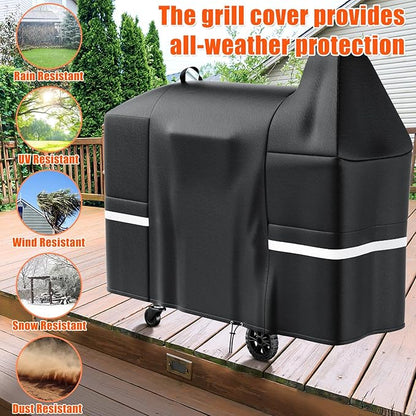 Grisun Grill Cover for Pit Boss Austin XL, Rancher XL, 1000/1100/1150 Series - 1000C, 1000D3, 1000SC, 1000SC2, 1000SQ,1000T4, 1100 Pro, 1150 Pro, 600D Anti-Fade Waterproof Pellet Grill Cover