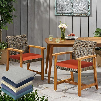 COZYVIDA 18.5x18.5 Inch Patio Chair Cushion 4 Packs Resilient Foam Filling Water-Resistant Tear-Resistant UV Resistant Weather Resistant UV-Resistant 1000+ Hrs for Patio Furniture,Midnight