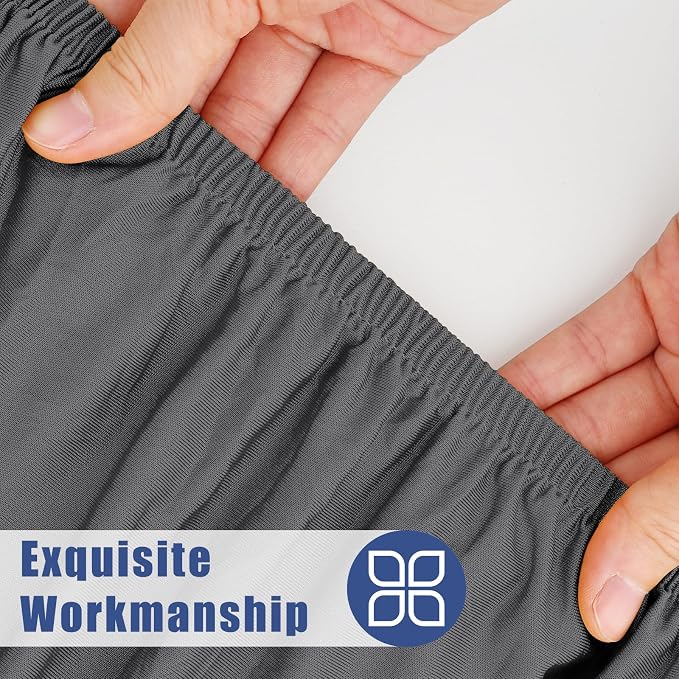 Moosfor Spandex 4 Foot Rectangle Table Cloth, Elastic Fitted Tablecloths for Picnic, Stretch Washable Patio Table Cover for Outdoor, Camping, Banquet and Parties (Dark Grey, 24"x48")