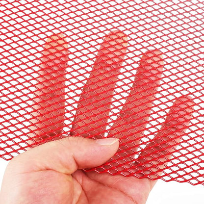 AggAuto Universal 40"x13" Car Grill Mesh 4x8mm Rhombic Hole Red | Aluminum Alloy Automotive Grille Insert Bumper, One of the Most Multifunctional Shape Grids 100x33cm