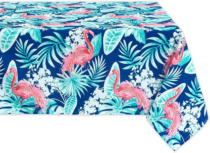 YiHomer Indoor Outdoor Tabletop for Spring Summer Decorations, Picnics and Dinner Parties - Stain and Water Resistant, Flamingo Dancing, Tablecloth, 60 x 120 Rectangle