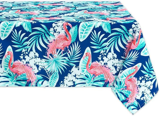 YiHomer Indoor Outdoor Tabletop for Spring Summer Decorations, Picnics and Dinner Parties - Stain and Water Resistant, Flamingo Dancing, Tablecloth, 60 x 120 Rectangle