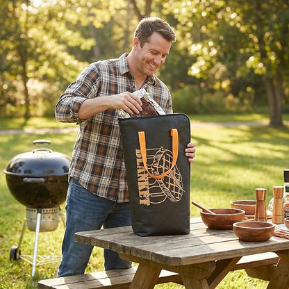BBQ Meat Blanket Grilling Meat Insulated Resting Bag Controlling Heat Loss and Moisture Retention Keep Warm Tender and Juicy 21in Wide Mouth Reusable Family Outdoor Perfect BBQ Camping (21in Black)