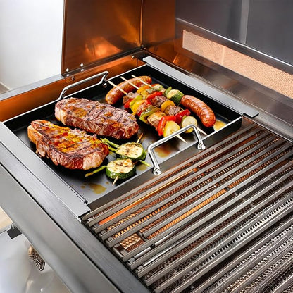 Half Size Griddle Insert for Blaze Grills 3, 4, 5 Burner Natural Gas Grill, Carbon Steel Flat Top Griddle Plate for Summerset Sizzler 32" & 40" and AOG 24'' T Series, RCS 32" Grill, 17.9''L x 14.5''W