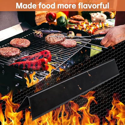 17.5 inch Porcelain Flavorizer Bars Grill Replacement Parts for Weber Genesis 300 Series E310 E320 E330 S310 S320 S330 EP/CEP 310 EP/CEP 320 EP/CEP 330 with Front Control Knob Heating Plate