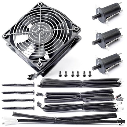 9904190040 Fan and Lid/Door Switch Kit Compatible with Masterbuilt Gravity Series 560 800 1050 Digital Charcoal Grill and Smoker Combo, Replaces Part Numbers 9904190041 9904190045