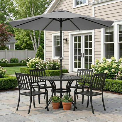 Greesum 9FT Outdoor Patio Umbrella, Table Umbrella for Yard, Market, Heavy-Duty Waterproof Pool Umbrella with 8 Sturdy Ribs, UV Protection for Beach, Deck, Garden, Backyard