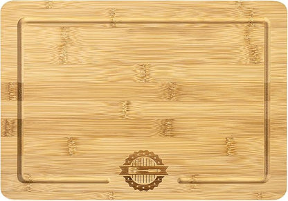 Magnetic Bamboo Cutting Board, Ideal for BBQ and Outdoor Cooking, Premium Bamboo Chopping Board with Strong Magnets to Securely Attach to Grill Side, Compatible with Traeger and Pit Boss Grills.