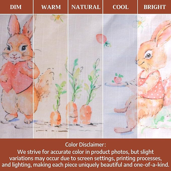Maison d' Hermine Double Oven Mitts 100% Cotton 7"x35" Double Oven Mitt Heat Resistant BBQ Cooking Gloves with Loop Baking Grilling Kitchen Hotel Home Farmhouse Spring Summer (Bunny Party)