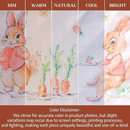 Maison d' Hermine Double Oven Mitts 100% Cotton 7"x35" Double Oven Mitt Heat Resistant BBQ Cooking Gloves with Loop Baking Grilling Kitchen Hotel Home Farmhouse Spring Summer (Bunny Party)