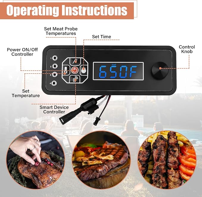 Digital WIFI Controller Replacement Parts for Masterbuilt Gravity Series 600 Digital Charcoal Grill + Smokers, 9904190036 Control Panel Board Replacement Part for Masterbuilt 600 Smoker MB20041023