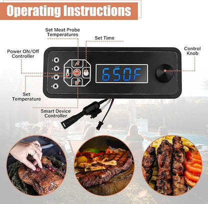 Digital WIFI Controller Replacement Parts for Masterbuilt Gravity Series 600 Digital Charcoal Grill + Smokers, 9904190036 Control Panel Board Replacement Part for Masterbuilt 600 Smoker MB20041023