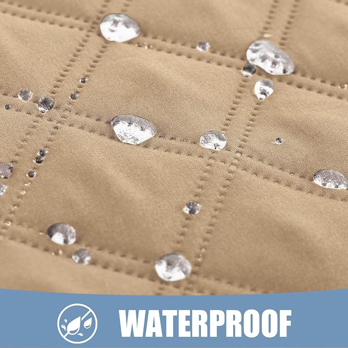 Smiry Waterproof Reversible Pet Couch Covers for Dogs | Pet Friendly, Soft Fabric, Washable Sofa Furniture Protector for Dogs Cat Kids, Checkered (40"x50", Camel/Beige)