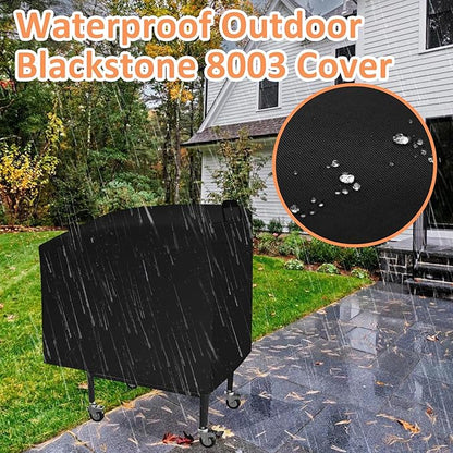 Griddle Cover for Blackstone E-Series 22" 2-Burner Electric Tabletop Griddle with Prep Cart, Heavy Duty 600D Waterproof Outdoor Cover for Blackstone 8003, BBQ Accessory