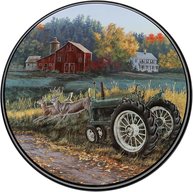 Reston Lloyd, Burner Covers For Electric Stovetop, Decorative Lightweight Tin Covers, Set of 4 (2-8 inch & 2-10 inch), Conceals Messy Drip Pans, Farm