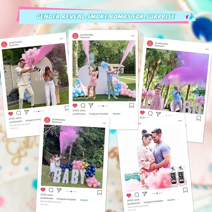Gender Reveal Fire Extinguisher Smoke Powder for Gender Reveal Party Ideas 1 Pink 1Blue Large Gender Reveal Smoke Powder with Tissue Safe Powder Boy Girl Fire Extinguisher Baby Gender Reveal