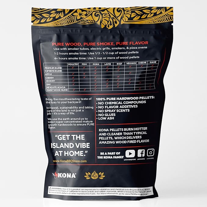 Kona Indoor Smoker Pellets - Intended for GE Smart Profile Indoor Smoker, All Variety Pack, 8, 1lb Resealable Bags