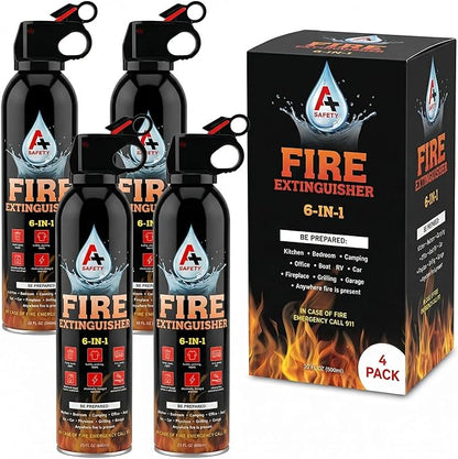 Emergency Fire Extinguisher (2-Pack) – Portable & Compact for Home, Car, Kitchen, Garage, Campfire – Fights Electrical, Fabric & Grease Fires – Non-Toxic, Easy to Use – Wall Mount Included