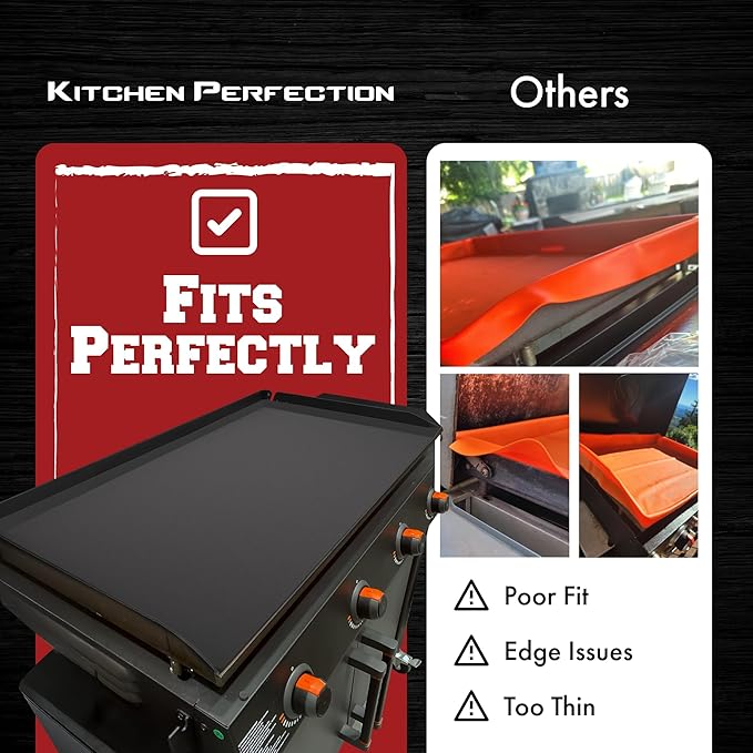 KITCHEN PERFECTION 17" Premium Silicone Griddle Cover Mat for Blackstone Griddle 17 Inch - Hermetic Protection from Rust & Debris All Year, Fits All Blackstone 17 Inch Models - Food Grade Silicone