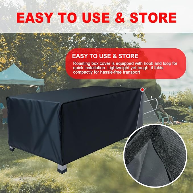 Cover for La Caja China Roasting Box, Compatible with #1 & #2 & SP Models Pig Roaster Grill, Made of Heavy-Duty 600D Oxford, All Weather Waterproof Covers