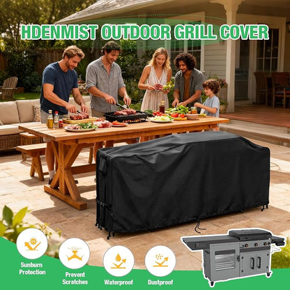 Grill Cover for Blackstone Bronco 28" XL Griddle 2415 | Heavy Duty Waterproof Outdoor griddle cover 85 Inch for 3 Burner Vertical Pellet Smoker Combo 2415-86"L x 25"W x 35"H(Black)