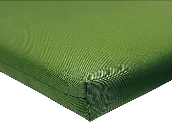 QILLOWAY Outdoor Indoor Chair Pads,Seat Cushions, Square Foam Dining Chair Patio Cushion Set of 4, All Weather, 17" Lx17 Wx3 D (Green)