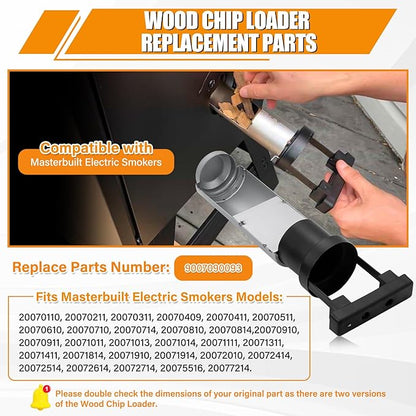 Wood Chip Loader for Masterbuilt Electric Smokers, 3" Diameter Version, Replacement Parts: 9007090093, Fit for Masterbuilt Electric Smokers 20070411, 20070910, 20071011, 20071411, 20072414 etc.
