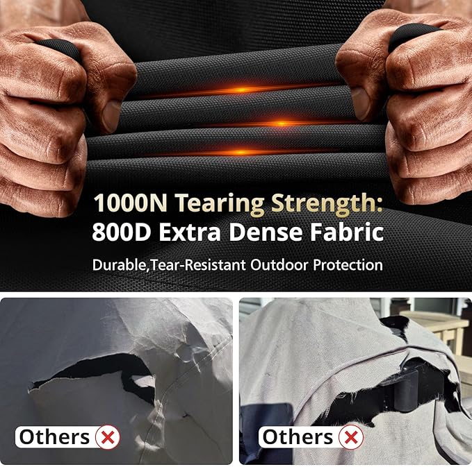 [Upgraded 800D Heavy Duty Fabric] 63 inch Grill Cover for Weber Genesis 300 Series or II 300 Series and New 2022 Genesis 300,Waterproof 3 Burner Grill Cover,Rip-Proof BBQ Cover,Compared to Weber 7757