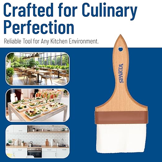 SPARTA Flat Nylon Pastry Brush – 4039900 Pastry Brush for Baking with Hardwood Handle and Nylon Bristles for Kitchens, Restaurants or Catering, 4in, Pack of 1