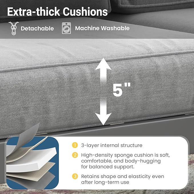Wisteria Lane Metal Patio Furniture Sofa, All-Weather Outdoor Couch with Upgraded Cushions, Weather-Resistant Heavy Duty Modern Outdoor 2 Seats Sofa for Garden, Balcony, Deck, Backyard, Dark Grey