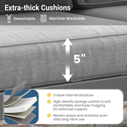 Wisteria Lane Metal Patio Furniture Sofa, All-Weather Outdoor Couch with Upgraded Cushions, Weather-Resistant Heavy Duty Modern Outdoor 2 Seats Sofa for Garden, Balcony, Deck, Backyard, Dark Grey