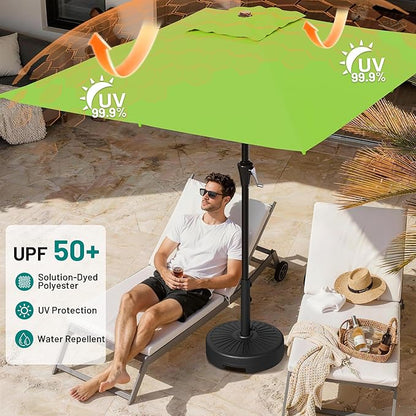 AreShark 8' x 10' Rectangle Patio Umbrellas for Outdoor, Outdoor Table Umbrella, Large Outdoor Patio Umbrellas with 8 Sturdy Ribs for Pool, Garden, Market (Apple Green)