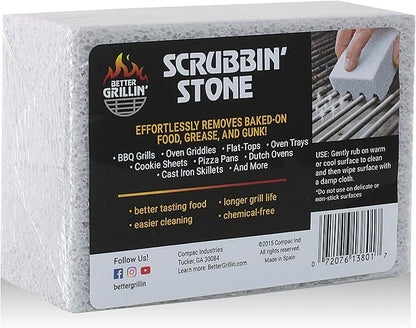 Better Grillin Scrubbin Stone Grill Cleaning Brick Block | Griddle Stone | Grill Stone Cleaning Block | Barbecue Grill Cleaner for BBQ, Griddle, & Racks