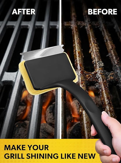 MEKER 4 PCS Grill Replacement Head, Yellow (NO Grill Brush)