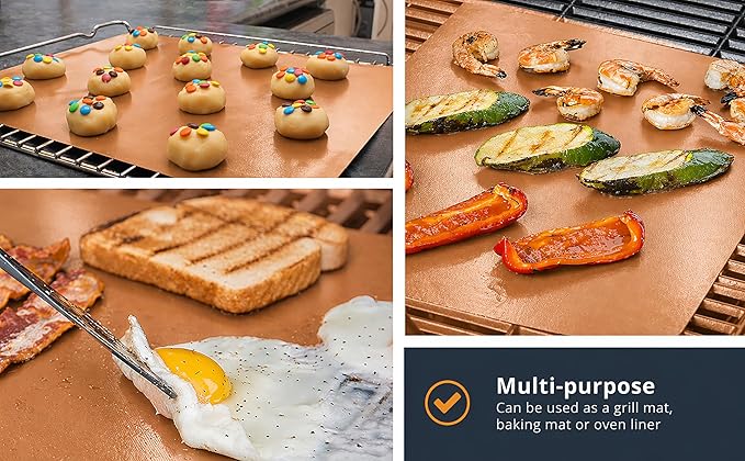 BBQ Grill Mats for Outdoor Grill Mat (5 Pack) 100% Non-Stick Heat-Resistant Grilling Mats for Outdoor Grill, Reusable Grill Topper, Easy Clean BBQ Accessories for Outdoor Grill Cooking Mat