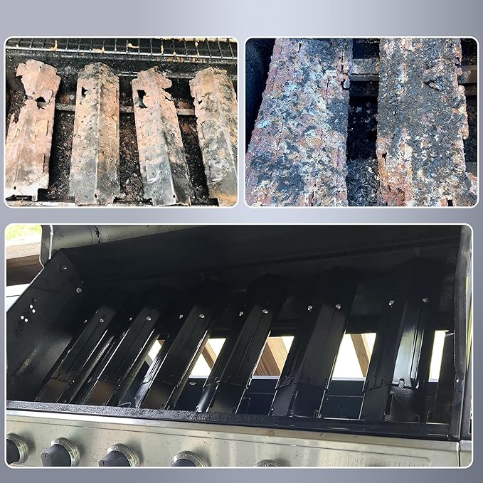 Adjustable Grill Heat Plates For Nexgrill, Dyna Glo, Charbroil, Brinkmann Grill Replacement Parts, Universal Heat Shield, Heat Tent, Burner Covers Guard, Heat Deflector, Heat Diffuser, Flame Tamer.