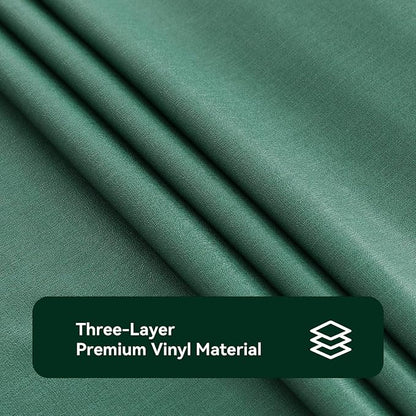Romanstile Christmas 100% Waterproof PVC Tablecloth, Rectangle Oil Spill Proof Stain Resistant Vinyl Table Cloth, Wipe Clean Plastic Table Covers for Kitchen/Dining/Parties - 60 x 84 Inch, Dark Green