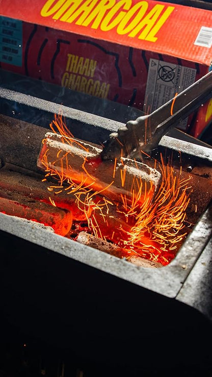 Thaan, Thai-Style Charcoal. 4-6 Hour Burn Time. Restaurant Grade Charcoal. Low Ash, No Smoke, High Heat. Up to 1200 Degrees. Binchotan Quality, Extruded Process. (5, Pounds)