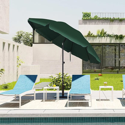 Blissun 6.5ft Patio Umbrella with Push Button Tilt & Height Adjustable, UV50+ Sun Protection with Sturdy Fiberglass Ribs & Iron Pole, Market Umbrella for Outdoor Table Garden Backyard Beach